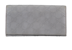 Gucci Vintage Guccissima Long Wallet, Leather, Grey, 146229, 1*